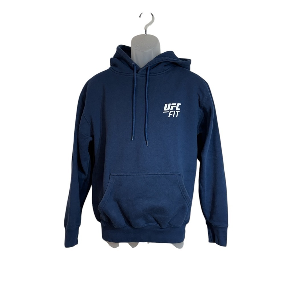 UFC Fit Apparel Navy Blue Hoodie with Front Pocket, Size Small